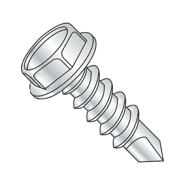 Newport Fasteners Self-Drilling Screw, #6 x 1/2 in, Zinc Plated Steel Flange Hex Head External Hex Drive, 15000 PK 679940-15000 - main